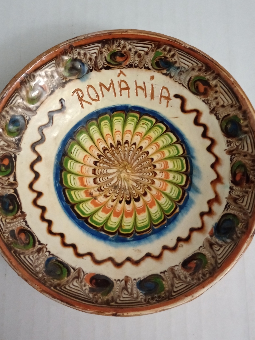 Horezu Ceramic Pottery Plate Romania Maria Stefanescu Handcrafted - Approx 6"